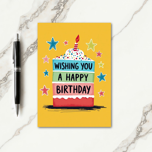 Cake Illustration Birthday Card
