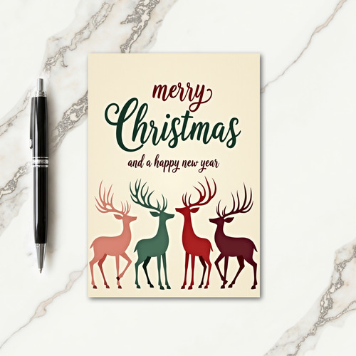 Calligraphic Deer Holiday Card thumbnail
