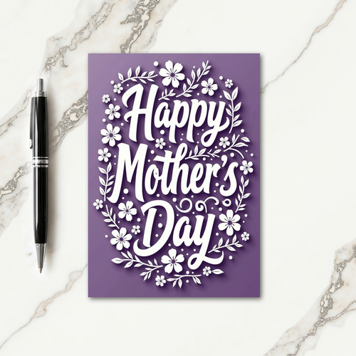 Calligraphic Floral Card