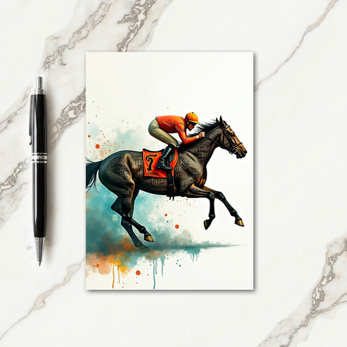 Calligraphic Steed Fathers Day Card