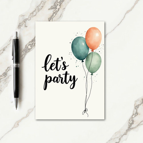 Calligraphy Party Birthday Card