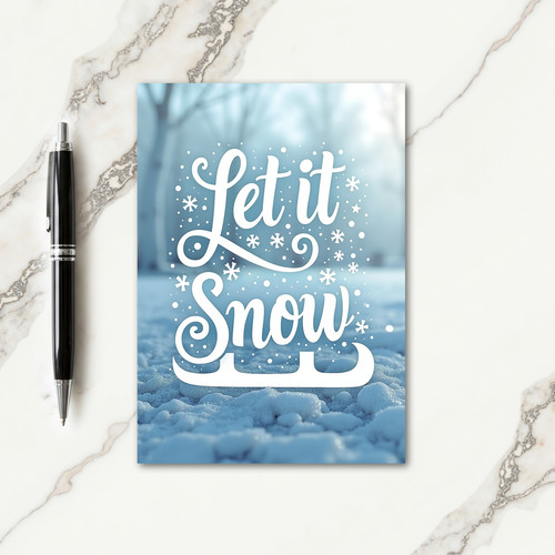 Calligraphy Snowfall Christmas Card