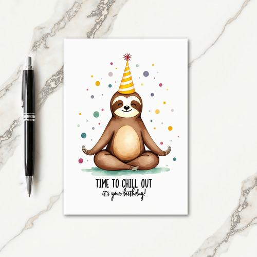 Calm Birthday Sloth Card