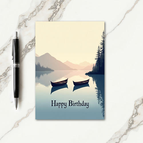 Calm Canoes Birthday Card