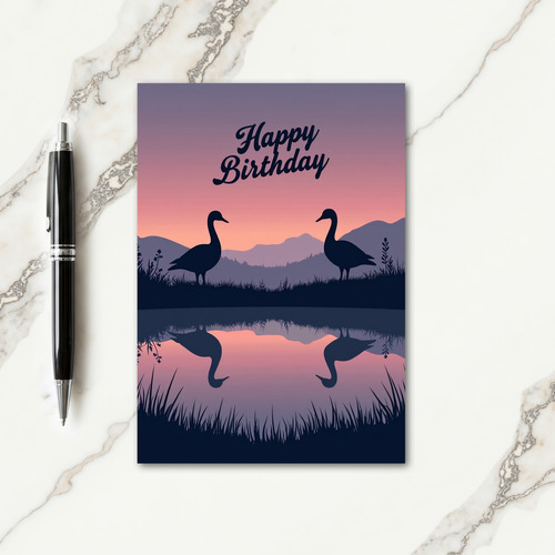 Calm Lake Birthday Card