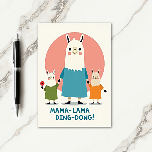 Camelid Family Mothers Day Card