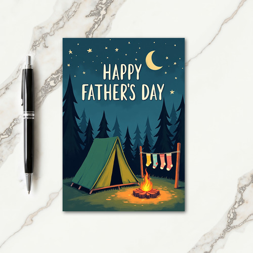 Camping Fathers Day Night Card
