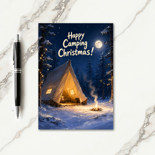 Camping Outdoors Christmas Card Set Card