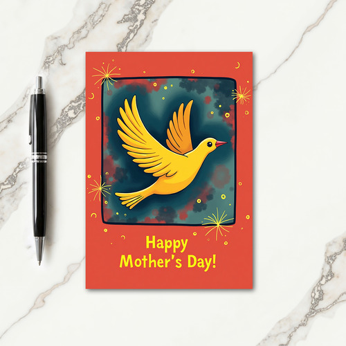 Canary Mothers Day Scene Card