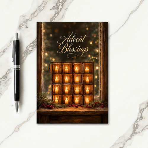 Candle Advent Calendar Card