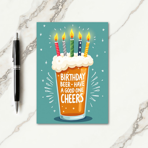 Candle Glass Birthday Card