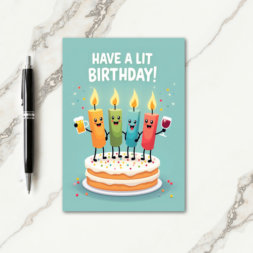Candle Party Birthday Card