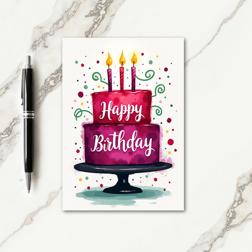 Candle Swirl Birthday Card