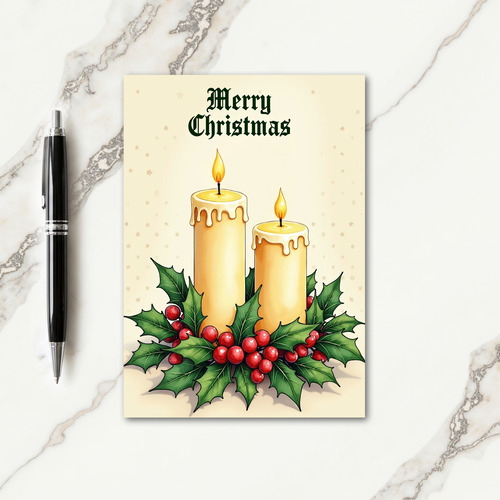 Candle Wreath Christmas Card