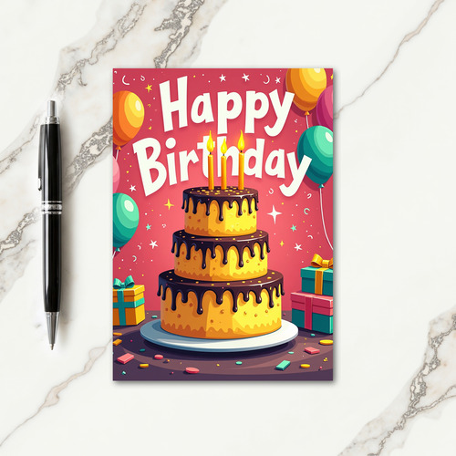 Candlelit Birthday Cake Card