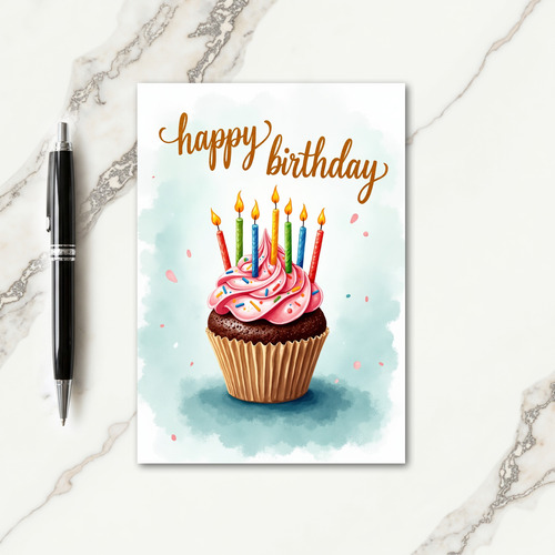 Candlelit Birthday Dessert Card