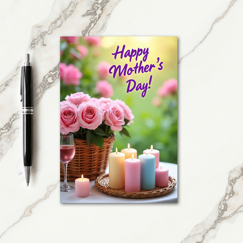 Candlelit Mothers Day Scene Card