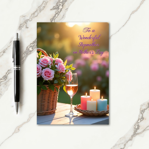 Candlelit Stepmothers Day Card