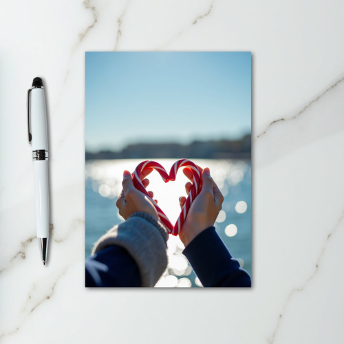 Candy Cane Heart Love Card