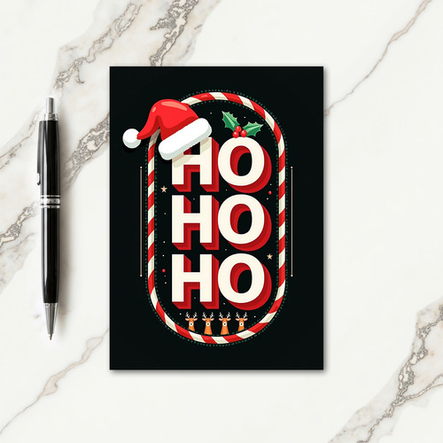 Candy Cane Oval Card
