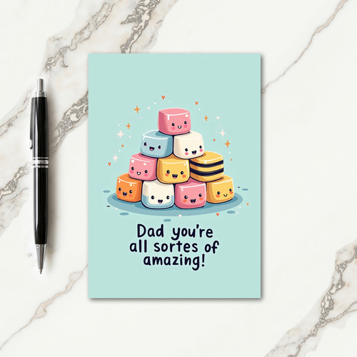 Candy Fathers Day Faces Card
