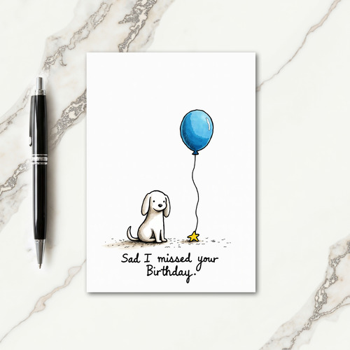 Canine Balloon Birthday Card
