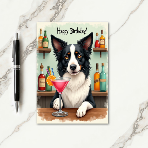 Canine Cocktail Birthday Card