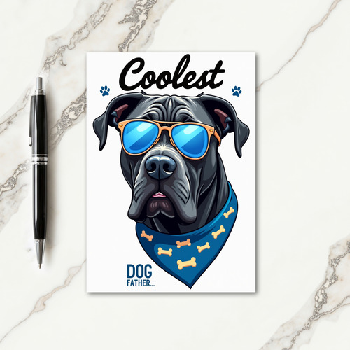 Canine Coolest Father Script Card