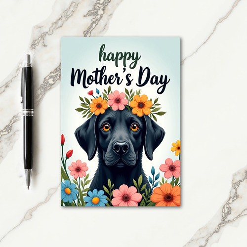 Canine Floral Mothers Day Card