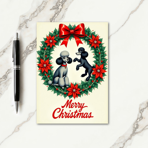 Canine Wreath Christmas Card