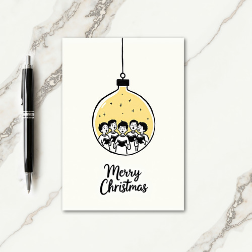 Carolers Ornament Christmas Card