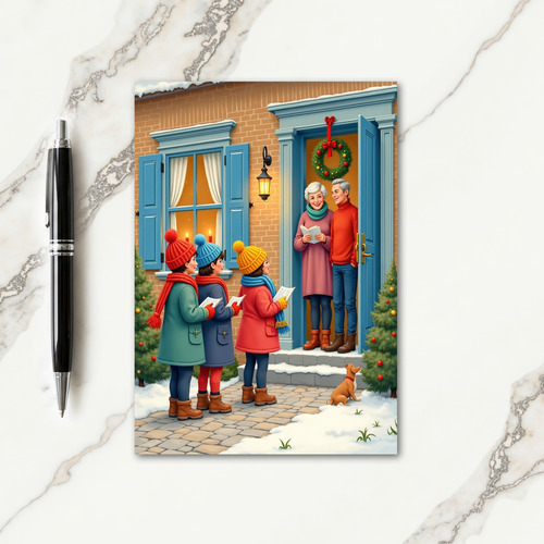 Carolers Winter Scene Card