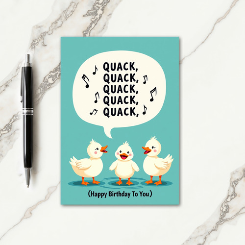 Cartoon Birds Birthday Card