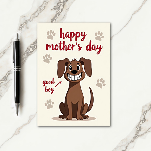 Cartoon Canine Mothers Day Card