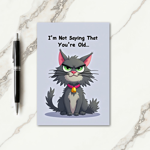 Cartoon Cat Birthday Card