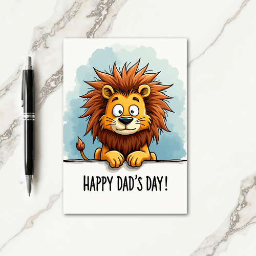 Cartoon Dads Day Embrace Card