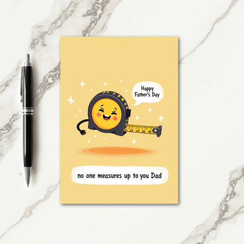 Cartoon Dads Day Measuring Card