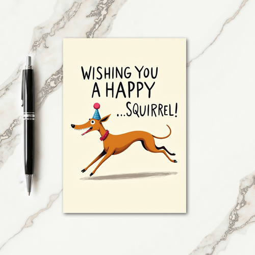 Cartoon Dog Birthday Card