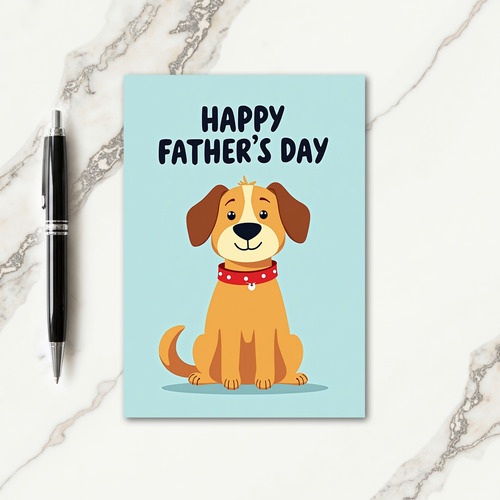 Cartoon Dog Sweet Fathers Day Card