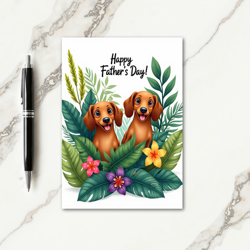 Cartoon Dogs Fathers Day Card