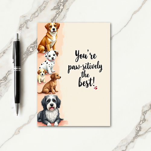 Cartoon Dogs Pawsitively Best Card