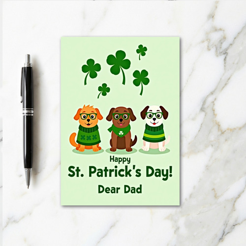 Cartoon Dogs St Patricks Day Card