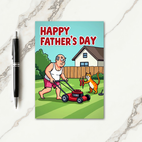 Cartoon Fathers Day Lawn Card