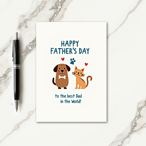 Cartoon Fathers Day Love Card
