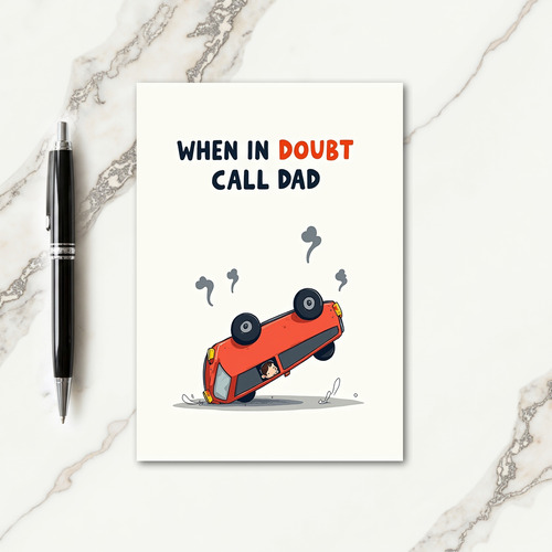 Cartoon Fathers Day Rescue Card