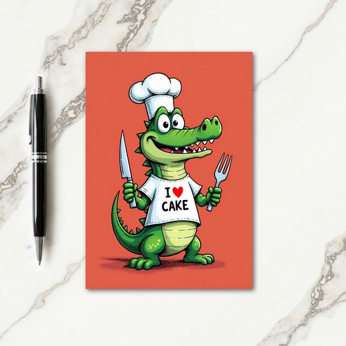 Cartoon Lizard Birthday Card