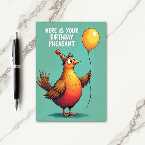 Cartoon Party Bird Celebration Card