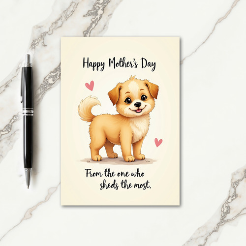 Cartoon Puppy Mothers Day Card