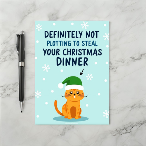 Cat Christmas Dinner Plotting Card