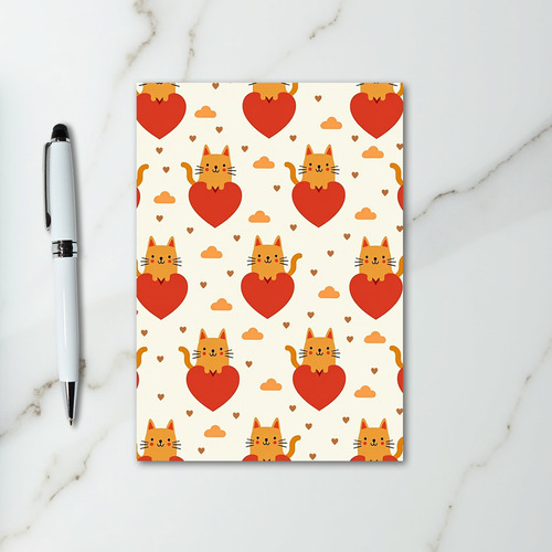 Cat Heart Love Pattern Card